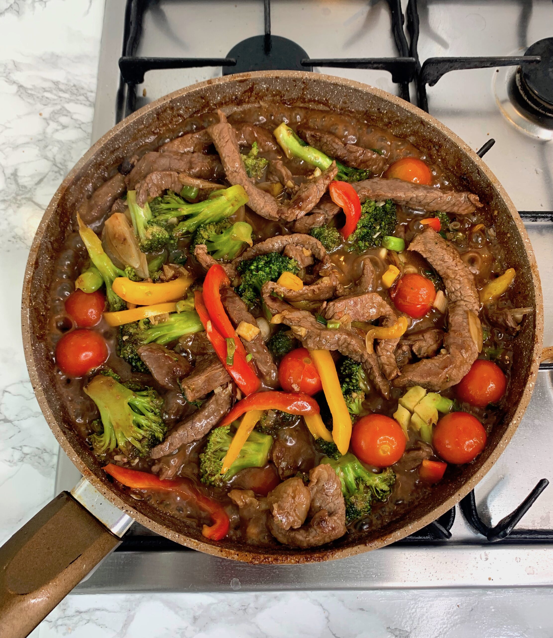 beef and broccoli stir fry made at home
